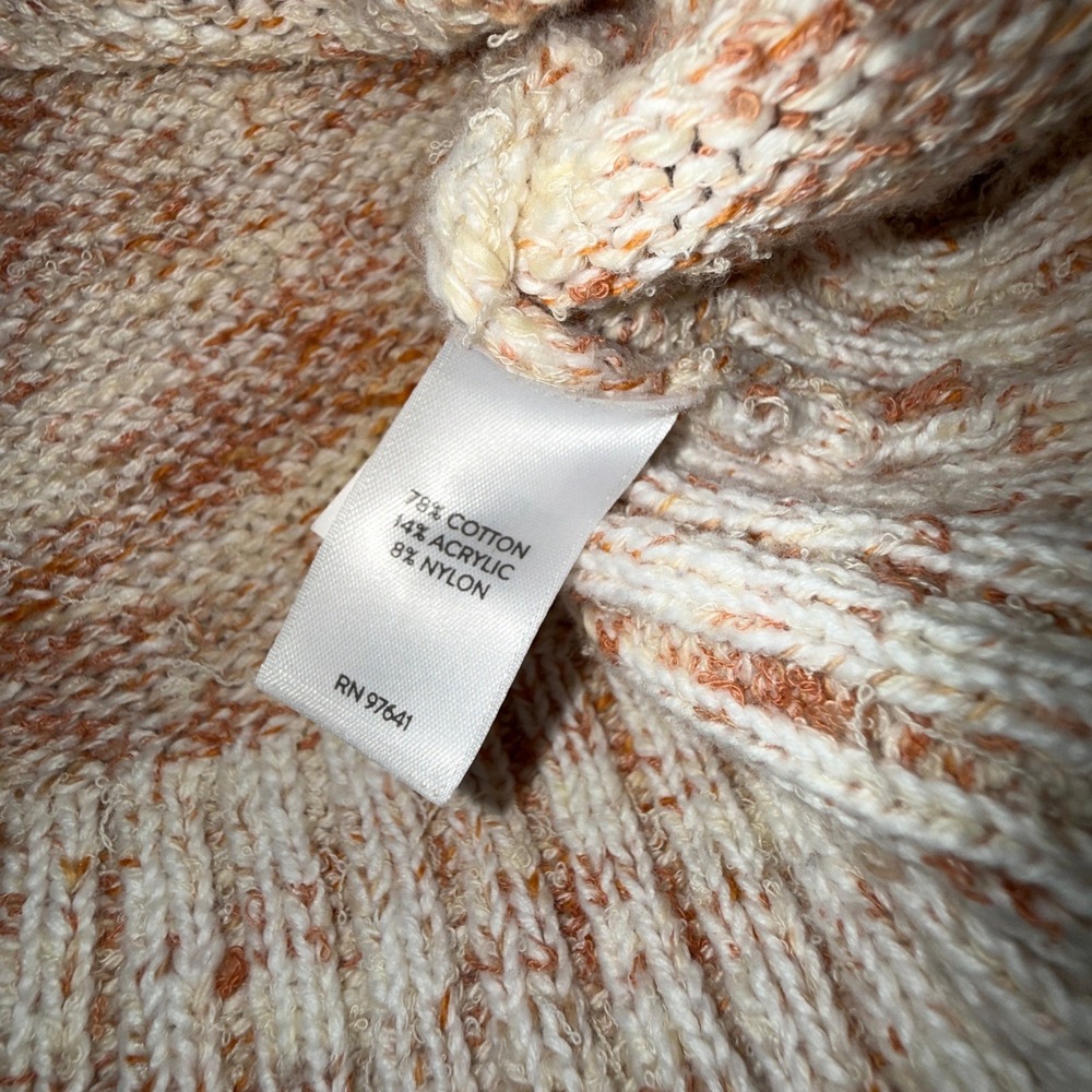 J.Jill Chunky Knit Sweater XL Cream Flecked Cotton‎ Blend Cozy Pullover Neutral - Picture 6 of 9